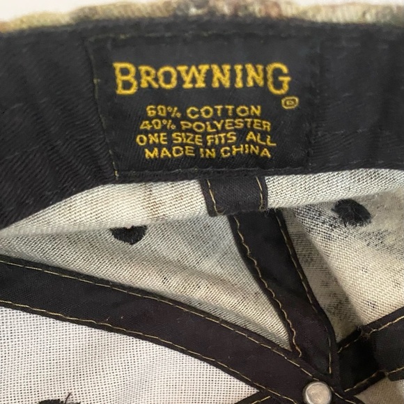 SOLD BROWNING Camouflaged One Size Fits All Baseball Cap Adjustable Velcro - Picture 4 of 9